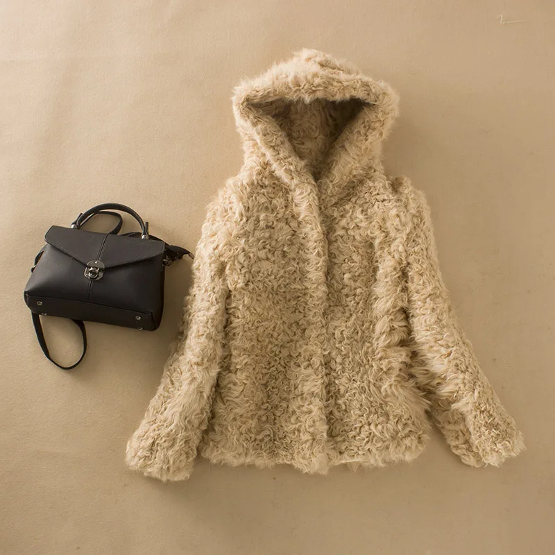 short lamb fur coat  100%natural furreal fur coat  real fur coats for women  winter coat women