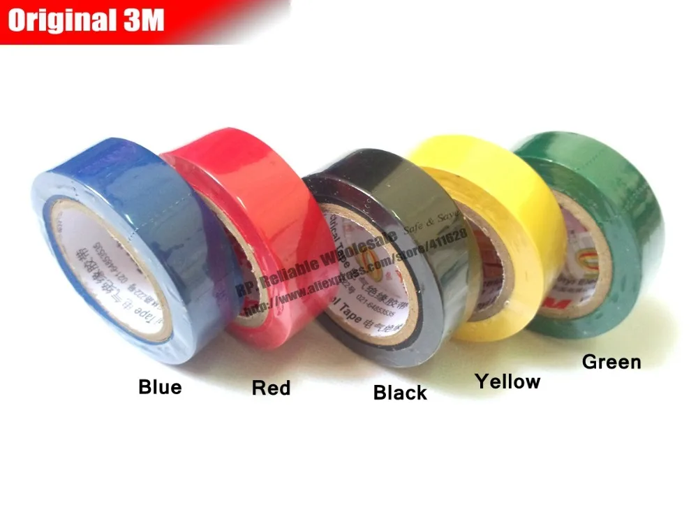 1 Roll (18mm *10 meters*0.13mm) 3M Insulation Vinyl Electrical Tape Fireproof for  Wire Cable Mark Isolate, Leaded Free