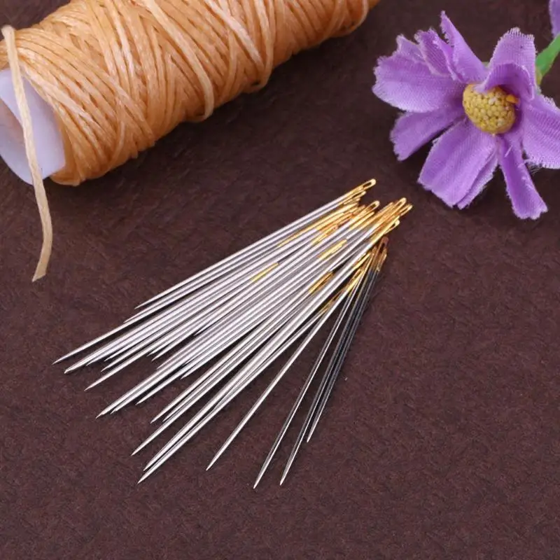 16Pcs/set Large Leather Hand Sewing Needles Gold Eye Needle Embroidery Tapestry Home Wool DIY Sewing Accessories