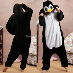 Kigurumi Black Penguin Pajamas Party Cosplay Costume Flannel Onesies Game Cartoon Animal Sleepwear