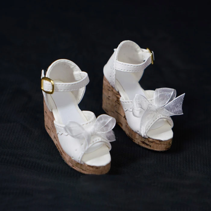 D01-P557 enfants jouet fait à la main 1/3 1/4 chaussures de poupée BJD/SD accessoires de poupée été arc talons hauts 1 paire