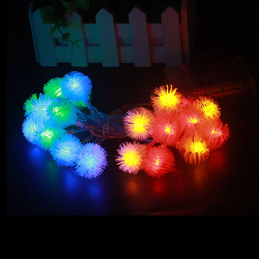 20 led dandelion luzes da corda de fadas interior ao ar livre guirlanda em baterias alimentado festa de natal decoração 2m 3m 4m 5m 10m 20m