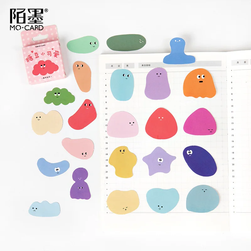 46pcs/lot Kawaii Jelly beans Decorative Stickers Scrapbooking Stick Label Diary Stationery Album cute box Sticker