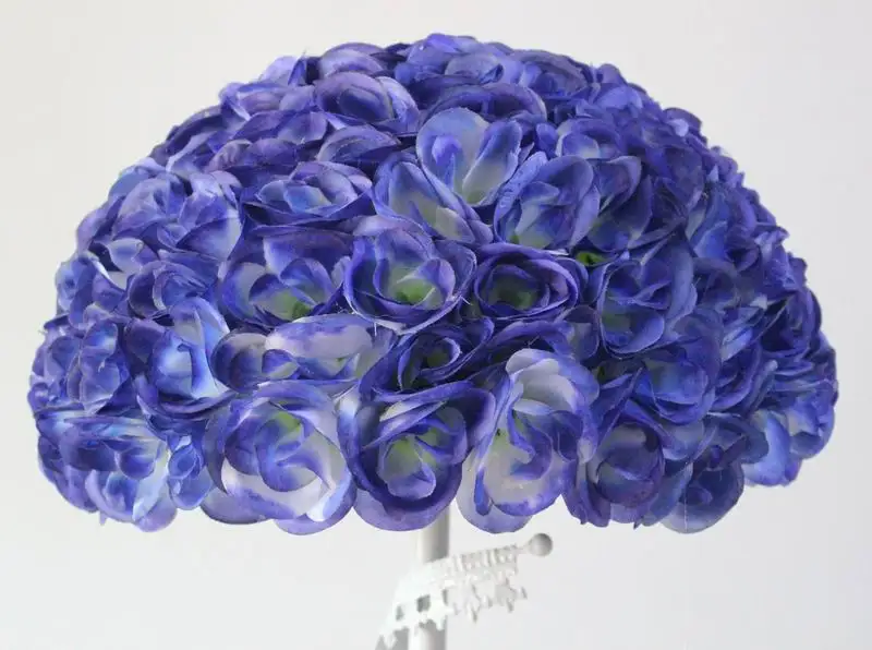 SPR Free Shipping High Quality 40CM-4pcs/lot Artificial Silk Rose Flower Ball for Wedding Christmas Party DIY Decoration-blue