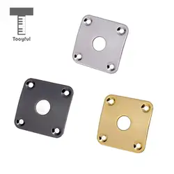 Tooyful 2pcs Metal Curved Bottom Jack Plate Square Jackplate for LP Electric Guitar Parts