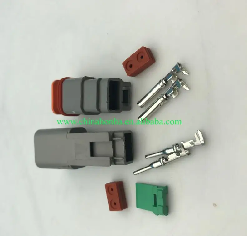 

100 pcs 2Pin AT06-2S DT 2 Deutsch male Female connector 1060-16-0122 u-barrel terminal Nickel