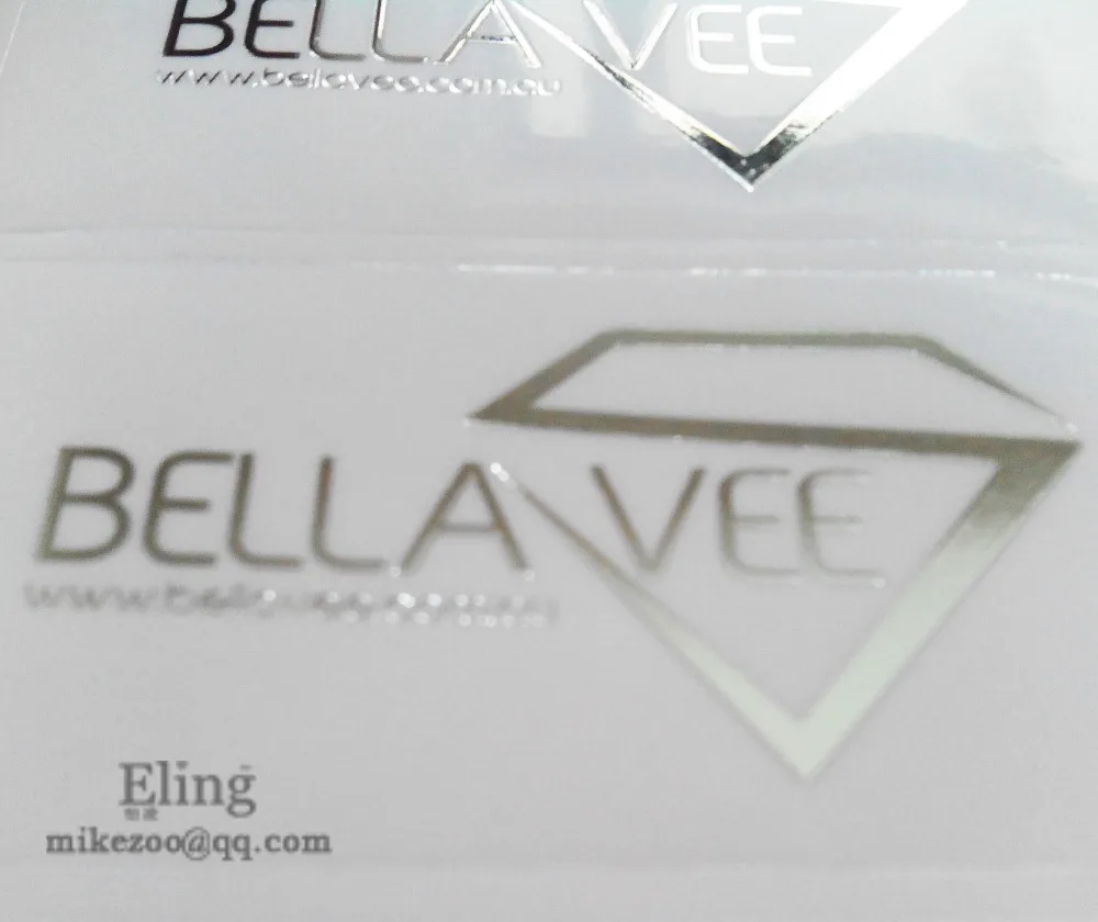 

Personalized Silver foil HOT STAMPING TRANSPARENT PVC Label Sticker, put your logo on, Item No.CU10