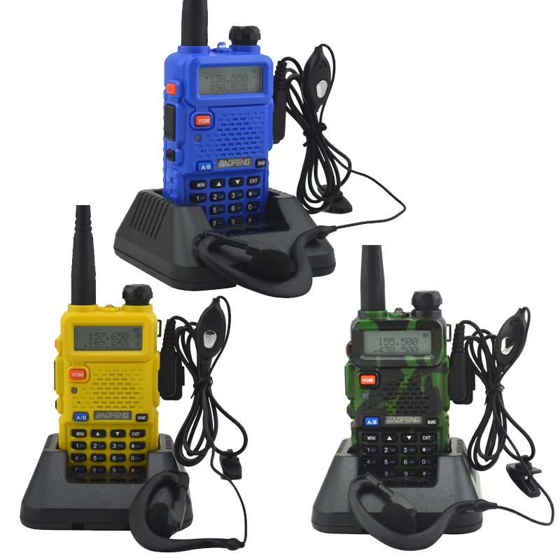 Baofeng walkie talkie uv-5r dualband radio bidirezionale VHF/UHF 136-174MHz e 400-520MHz ricetrasmettitore portatile FM con auricolare