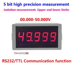 GWUNW BY56W DC 50.000V (50V) 5.0000V 5-bitowy woltomierz o wysokiej precyzji RS232 komunikacja szeregowa sygnał alarmowy miernik napięcia