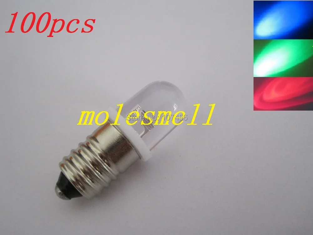 Free shipping 100pcs rgb E10 3V rgb Led water clear led Bulb Light Lamp for LIONEL 1447