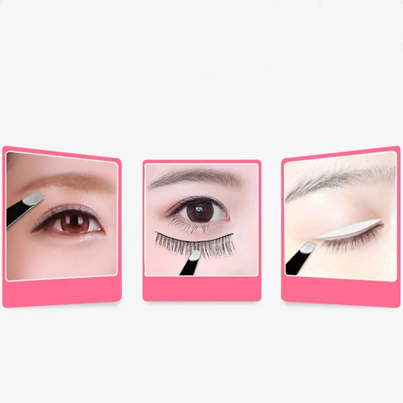 Schwarze Augenbrauenpinzette aus Edelstahl mit schräger Spitze, Haarentfernung, Make-up-Werkzeug-Set, Wimpernverlängerung, doppelte Augenlid-Anwendung – Detail 22