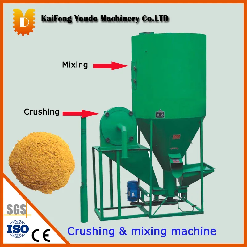 الرأسي معالجة تغذية آلة سحق والاختلاط ل علف الحيوانات