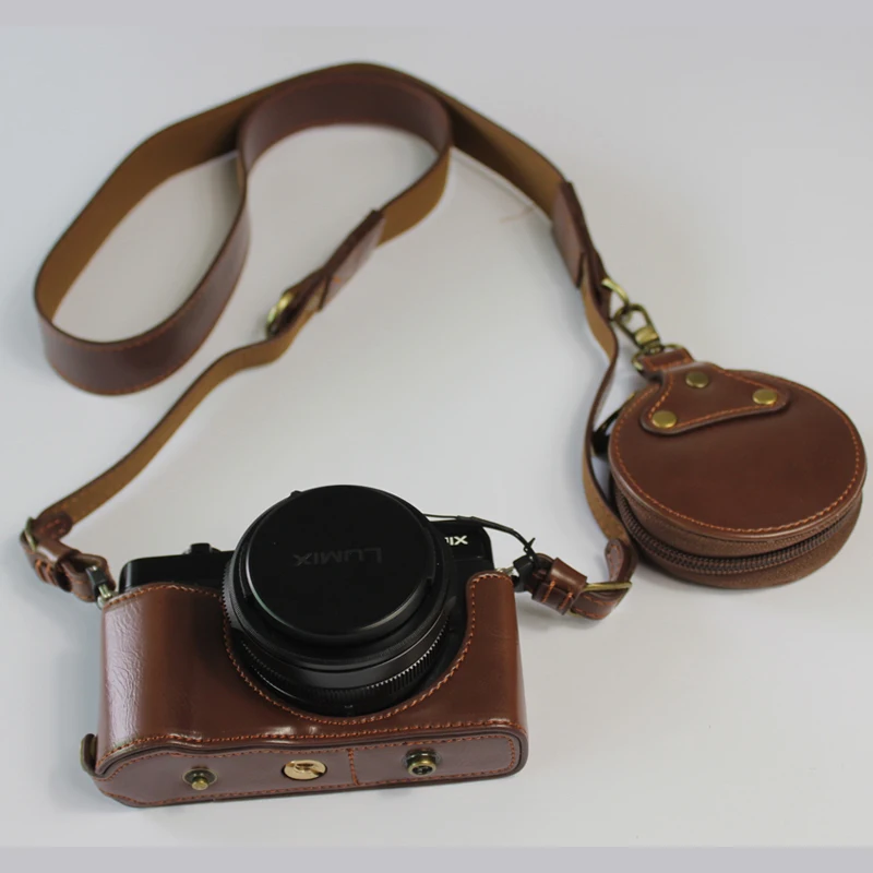 파나소닉 LX100II LUMIX LX100M2 lx100 markII 용 PU 가죽 케이스 카메라 가방 커버 (배터리 오프닝 숄더 스트랩 포함)