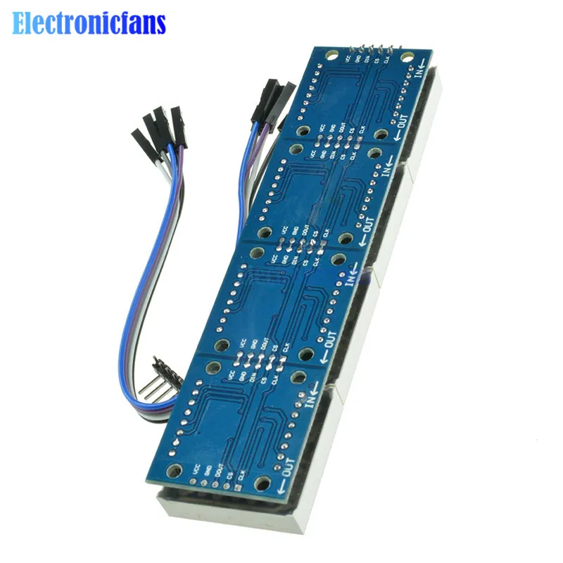 MAX7219 LED Microcontroller 4 In 1 Display with 5P Line Dot Matrix Module 5V Operating Voltage for Arduino 8x8 Dot Matrix Common