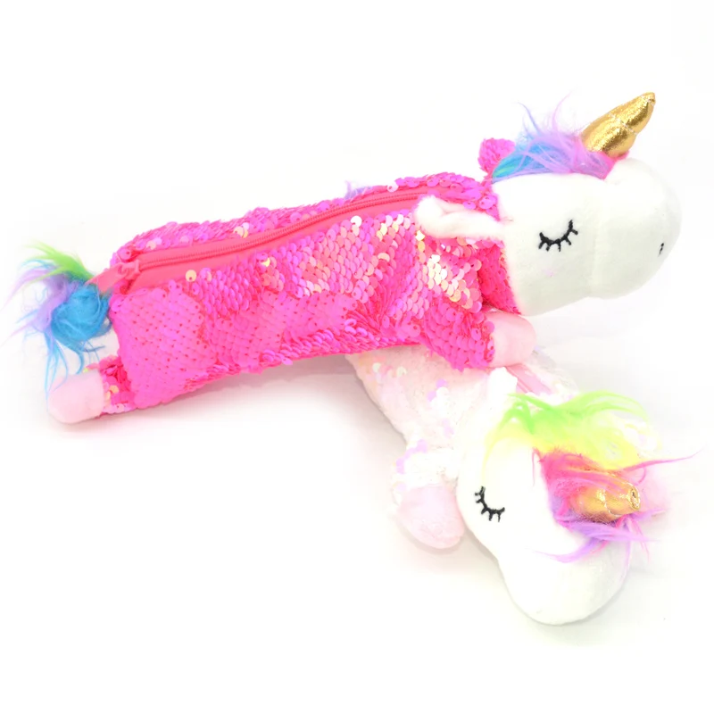 Sequin Pencil Case Crayon Astucci Estuches Lapices Plush Girls Etui Pennen Kawaii School Supplies Kalem Kutusu