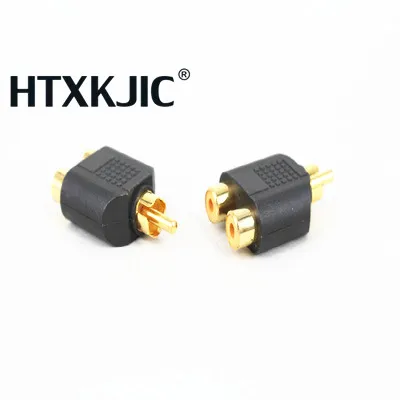 1 Pcs/lot RCA Y Splitter AV Audio Video Plug Converter 1 Male to 2 Female Adapter Kit Lotus Color AV Jack RCA Plug To Double