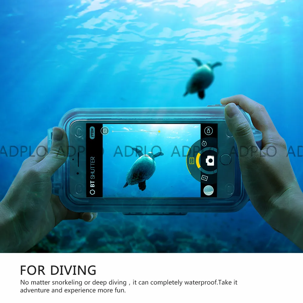 Pixco 30M Underwater Diving Waterproof Case For IPHONE X 8 7PLUE Swimming Cover, Bluetooth Remote Control Grip,Photography acce