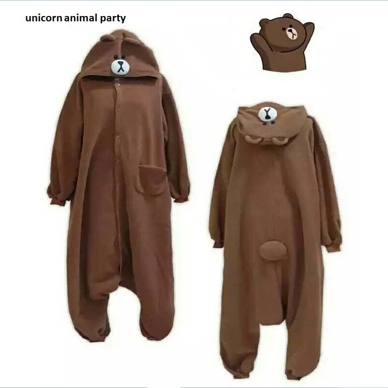 

Kigurums Cosplay Jumpsuit Pyjamas Romper Party Carnival Christmas Costumes Brown Bear Pajamas Adult Onesie Rabbit Sleepwear