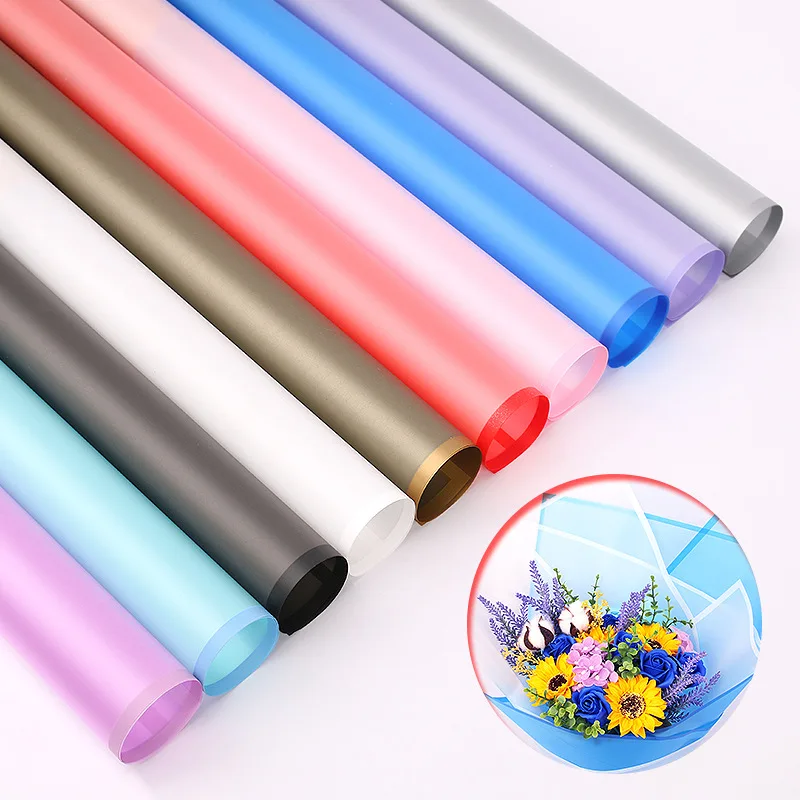 20PCS Phnom Penh Jelly Film Rose flower wrapping paper  bouquet translucent Packaging Material Florist Arrangement Supplies