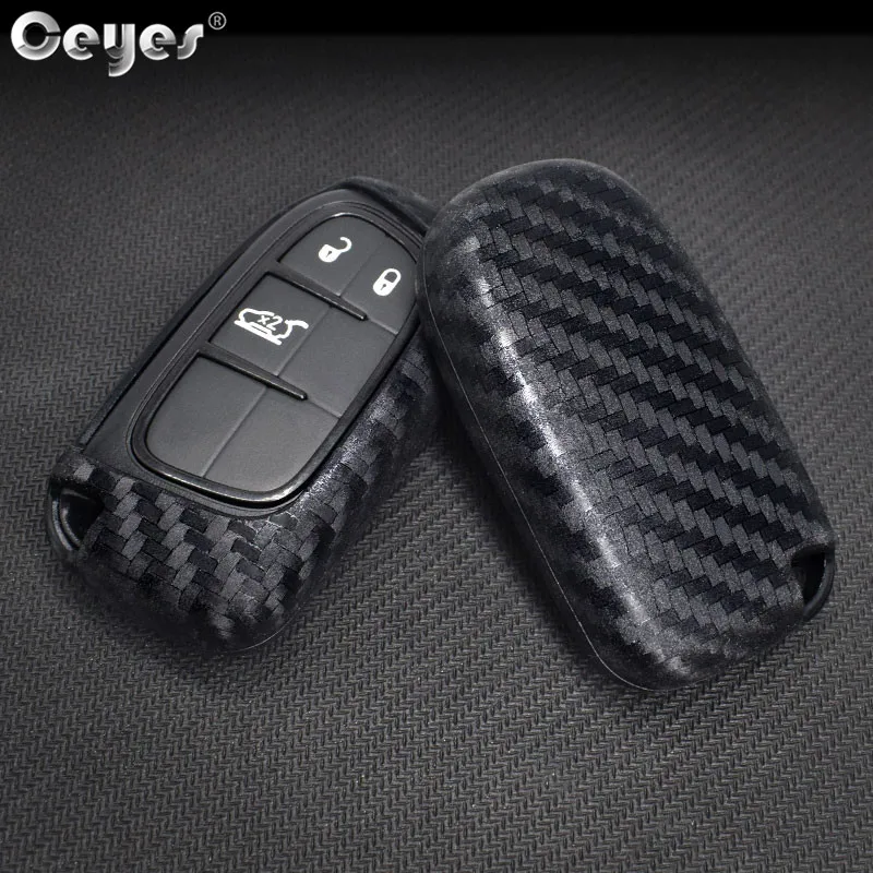 Ceyes araba koruyucu Fob kabukları anahtar kapakları araba Styling vaka için Jeep Renegade Grand Cherokee Dodge Journey için oto aksesuarları