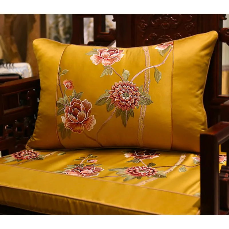 

2022 Cushion Cover Decorative Pillow Case Modern Chinese Traditional Birds Flora Luxury Embroidery Coussin Home Sofa Decor