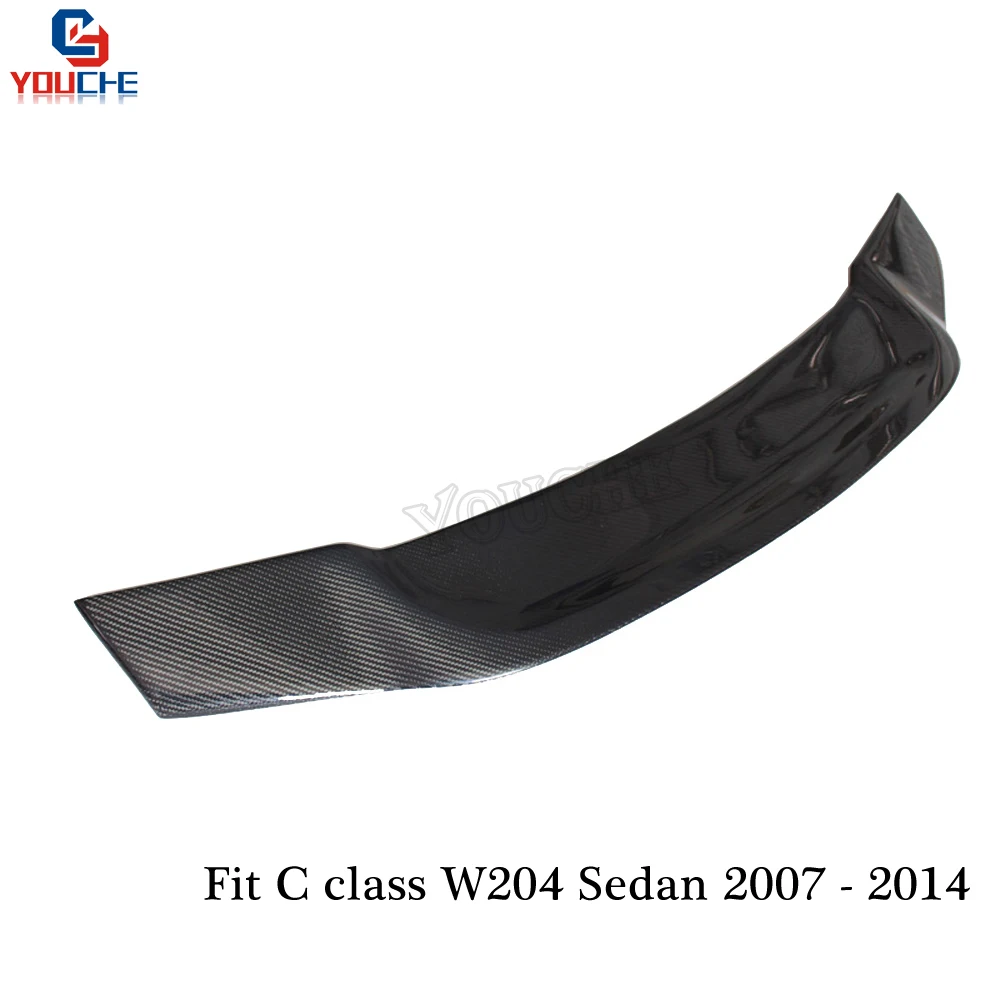 W204 Carbon Fiber Car Rear Spoiler For Mercedes W204 C Class C180 C200 C250 C300 C350 4-door Sedan 2007 - 2014 R Style Trunk Lip