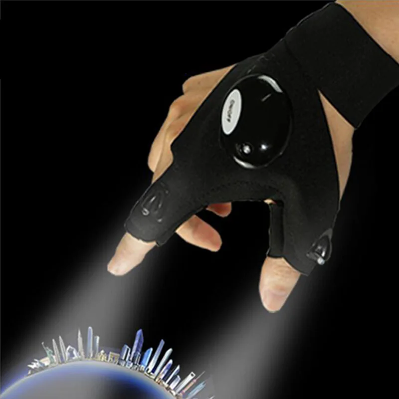 

Right Hand Left Hand Party Gloves with LED Light Hunting Outdoor Fingerless Fishing Camping Hiking Survival Gloves 5pairs/lot