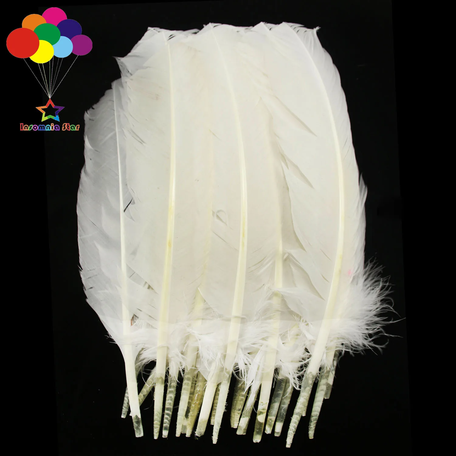 10 Color Goose Plumes, Turkey Pointers, Quill Large Feathers for Fashion Decorations, 10-12in, 10-100PCs per Lot