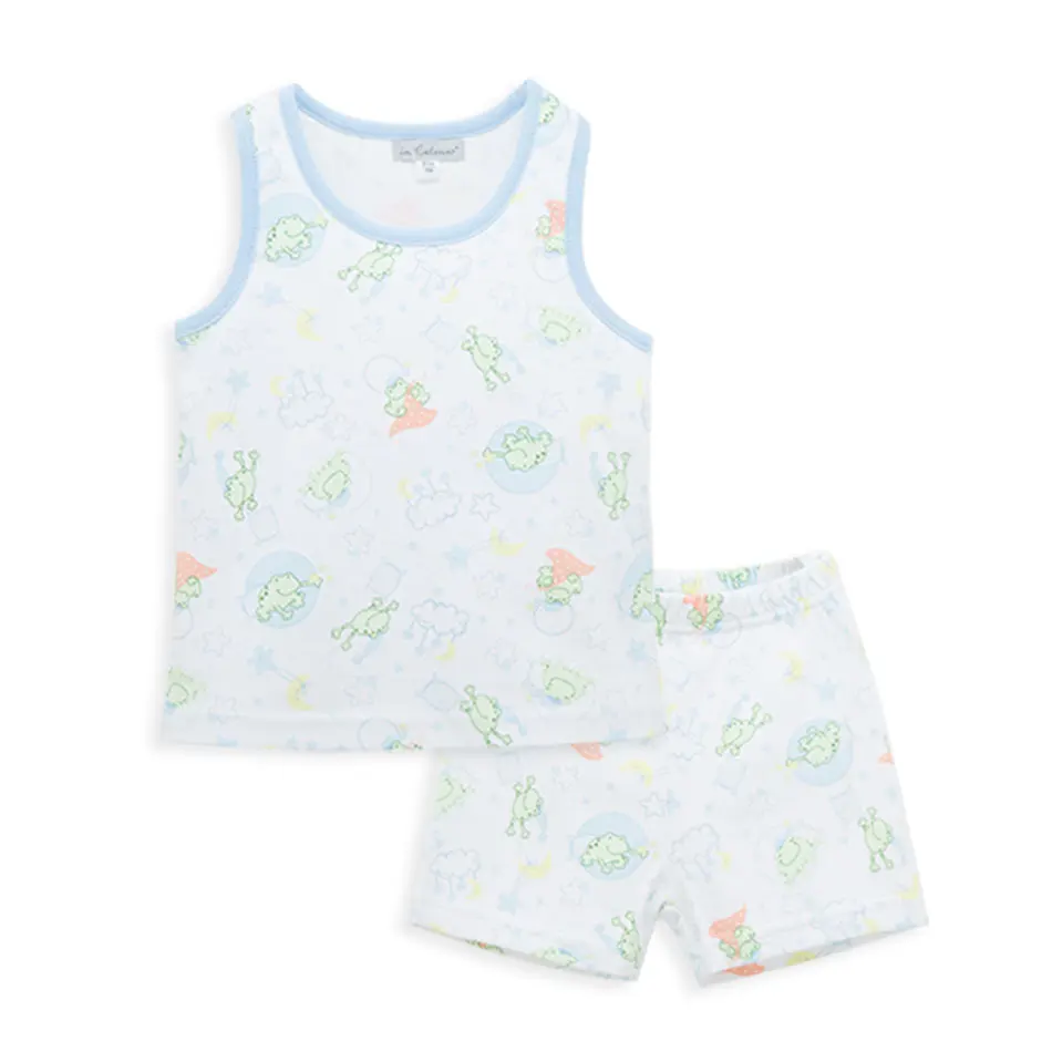 Kavkas Baby Clothes Set 2 pcs/lot Top+Pants Sleeveless Summer Cotton Clothes Cartoon Printing Newborn Infant Clothing