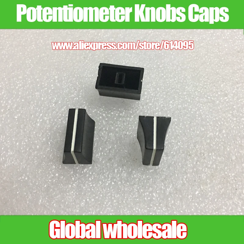 10pcs Slide Potentiometers 4mm knobs caps Pioneer mixer fader knob cap for 400 500 600 / holes 4MM Pioneer fader cap