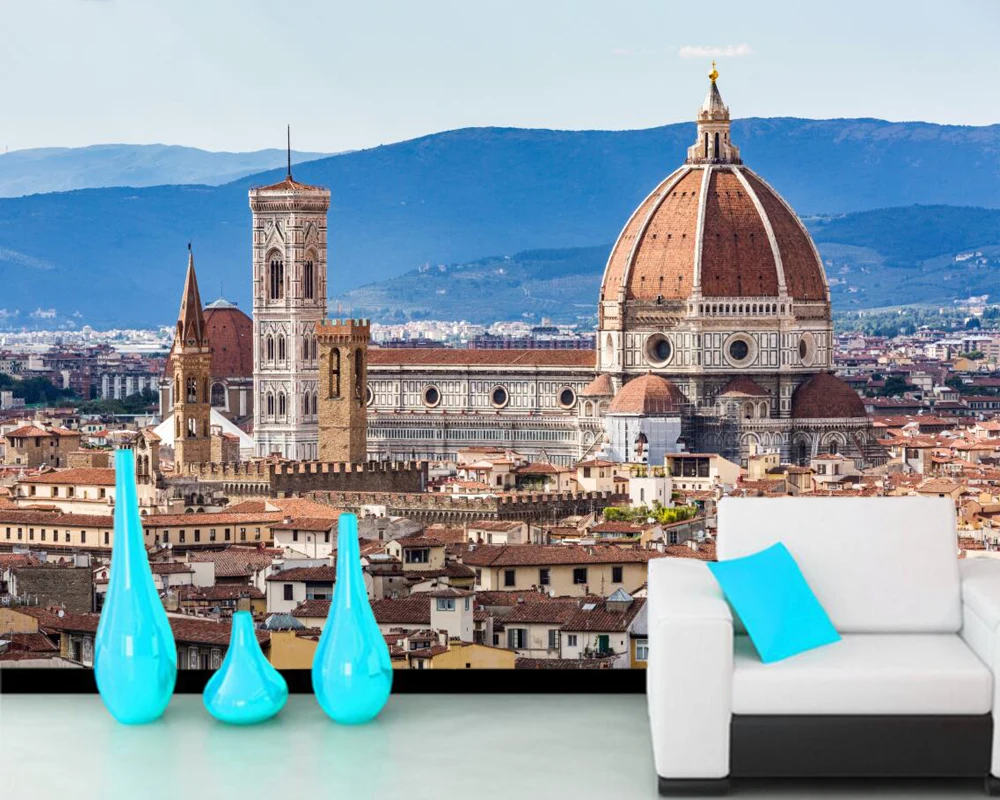 

Italy Houses Temples Dome city photo Building wallpaper mural papel de parede,living room sofa TV wall bedroom restuarant cafe