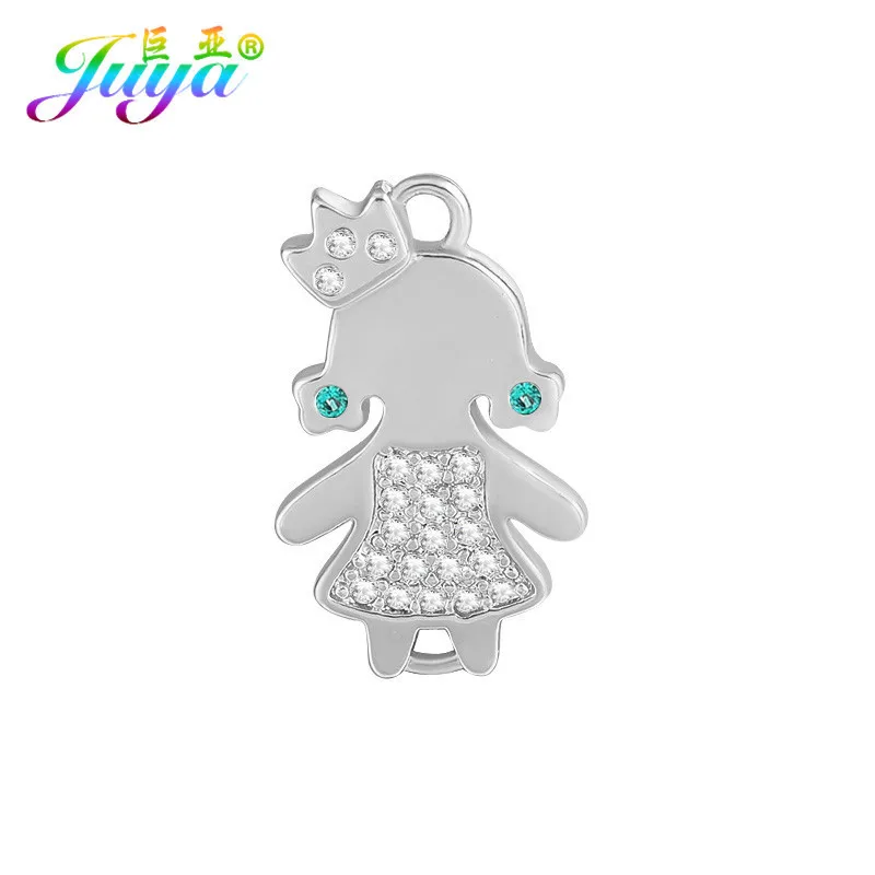 Juya DIY Handmade Crown Boy Girl Charm Connectors Accessories For Women Fashion Bracelets Earrings Making