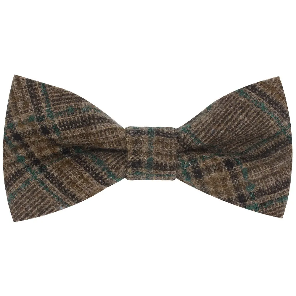 Wool Bow Ties For Men Cravats Fashion Adjustable Plaid Woolen Bowtie for Wedding Party Groom Butterfly Adult Casual Bowties