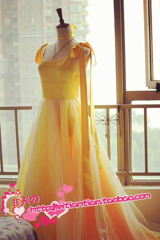 Princess Minako Aino gold Dress Cosplay Costume gold dress for party