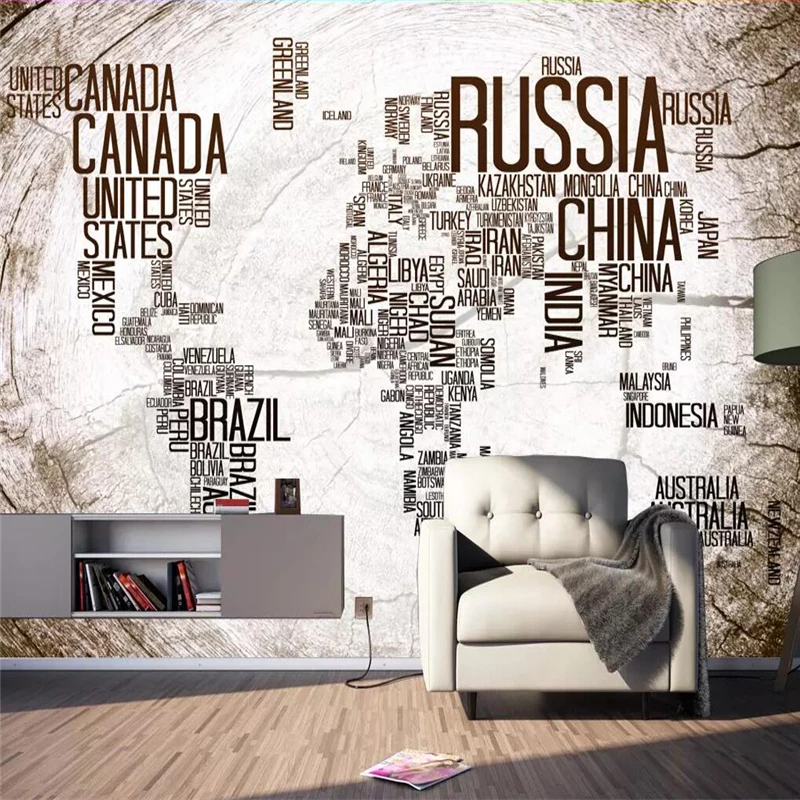 

wellyu European retro retro world map wood bar coffee shop wall custom large mural green wallpaper Papel de parede mural