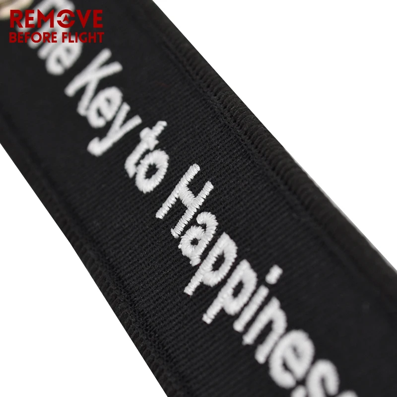 Wholesale Fashion Keychain The Key to Happiness Key Tag Chain Bijoux Keychains for Motorcycles Gift Key Fobs Chaveiro 20 PCS/LOT