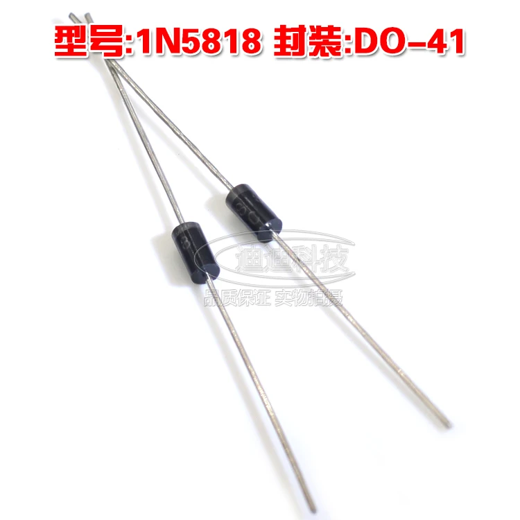 جديد 1N5818 DO-41 مقوم ثنائي الصمام الثنائي الناتج 30 فولت 1A 1n5818 do-41