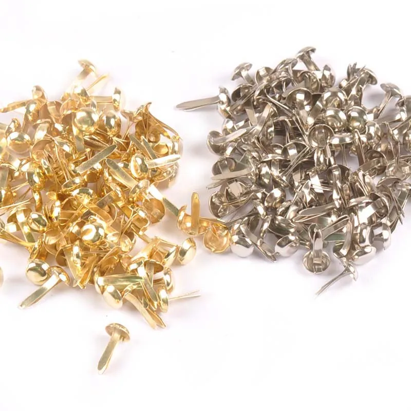 100Pcs Mix Round Brads Silver/golden Embellishments For Scrapbooking Metal Crafts Fastener Brad For Diy Decorations c2252