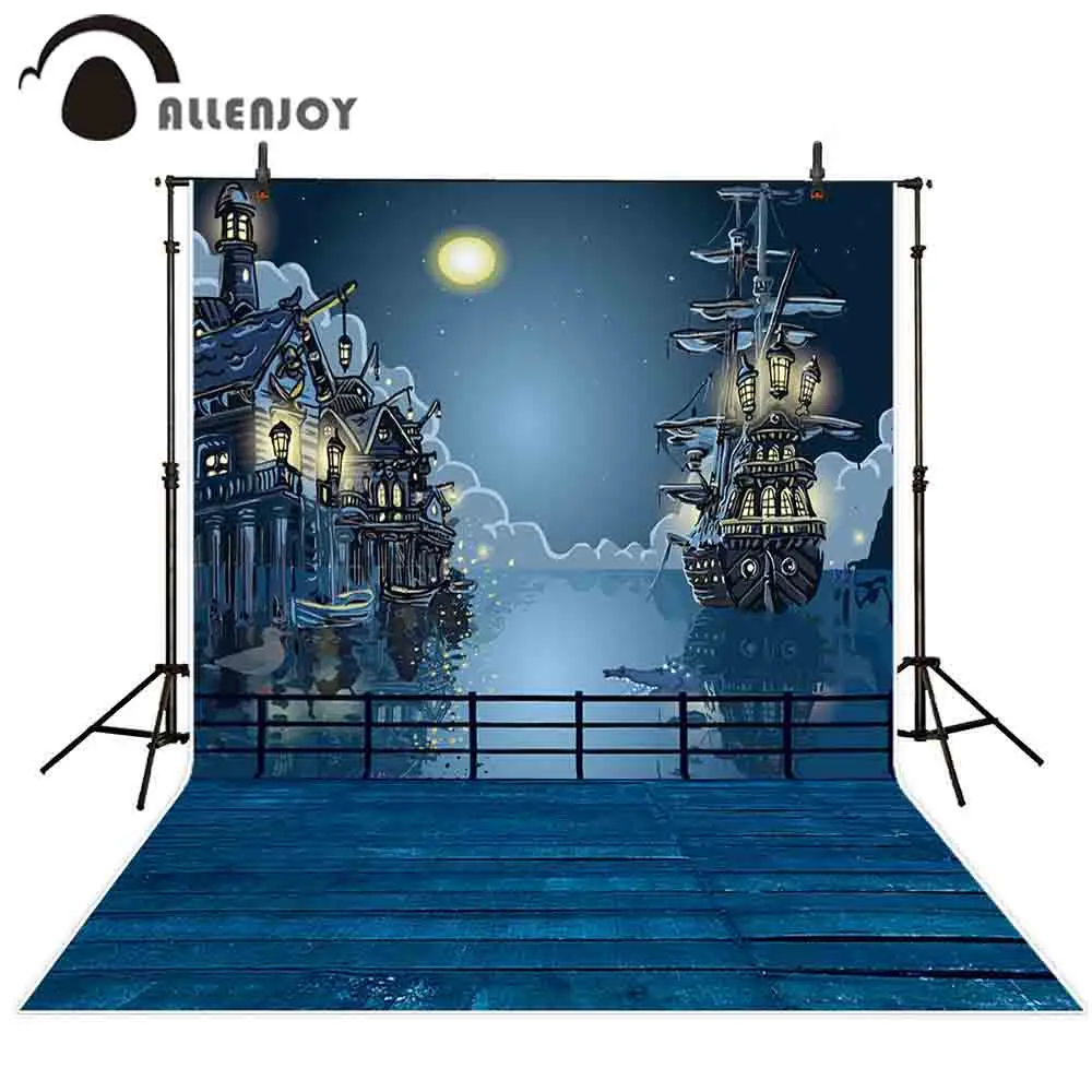 Allenjoy pirate photography backdrop sailing summer fairy tale children background photocall photobooth photo studio shoot prop