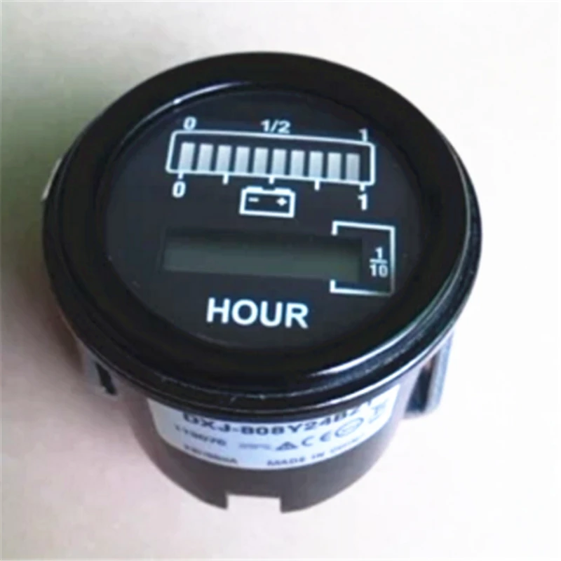 Round 24V 48V 803 Battery Indicator Hour Metre DXJ-808Y24BZ1 Replacing Curtis 803 Battery Indicator Hour Metre