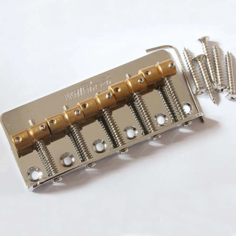 Wilkinson Chrome WBBC 5Strings Bass Bridge, Brass Saddle In Gold