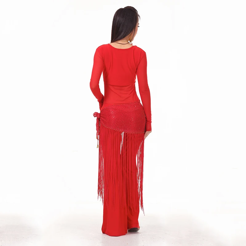 Zestaw do tańca brzucha dla dorosłych profesjonalny Top + spodnie + chusta na biodra trening taneczny ubrania pani brzuch trening taneczny/wydajność ubrań