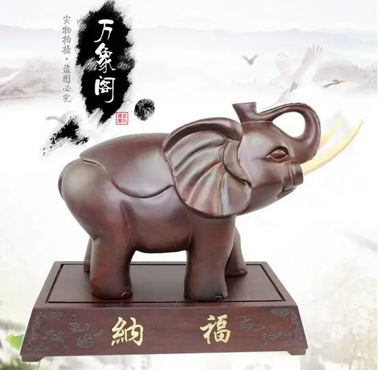 Wholesale ebony Lucky Elephant / lucky / Xianyou / mahogany wood carving ornaments gifts / Cai Li matter