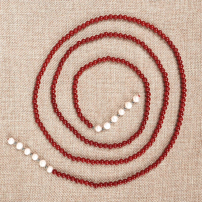 With a white pendant 2 rows PURE and Natural  pearls of red coral necklace.  Best for girl friend gift