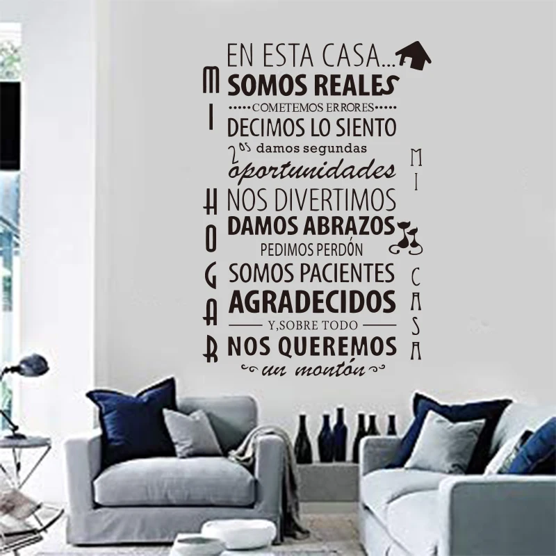 Removable Vinyl Carved Wall Sticker Spanish House Rules Art Wallpaper Simple Home Decoration, Painting SP-018