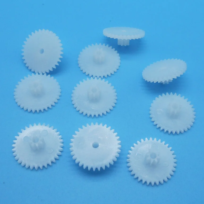 32082B 0.5M Double Wheel Gears Modulus 0.5 32 Teeth + 8 Teeth Plastic Gear DIY Parts Toy Accessories