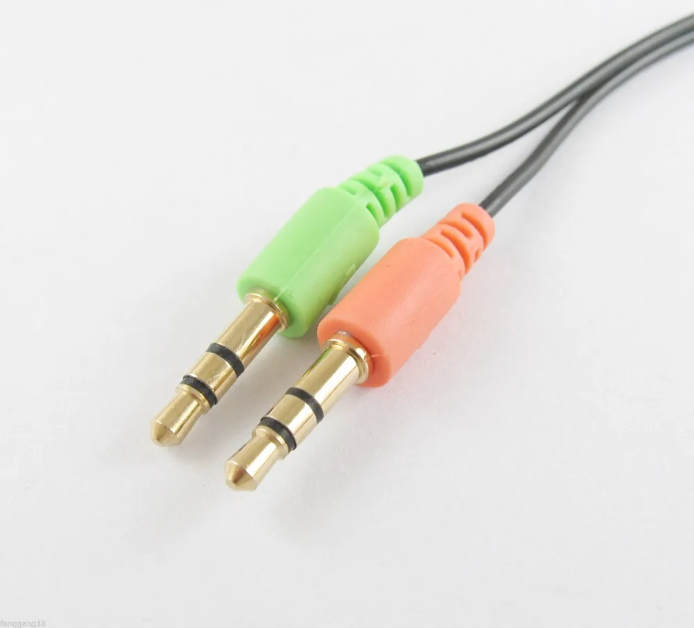 1 pc 3.5mm Female Naar Dual 3.5mm Male Smartphone Headset Om PC Adapter Audio Kabel 20 cm