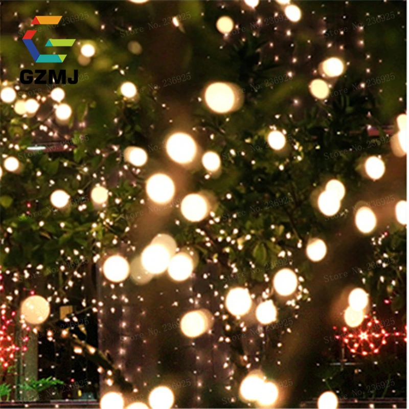 10M 80LED String ไฟกันน้ำกลางแจ้งจี้ใหม่ปี/คริสต์มาส Xmas WeddingCurtain ตกแต่งวันหยุด Fairy ไฟ H-11