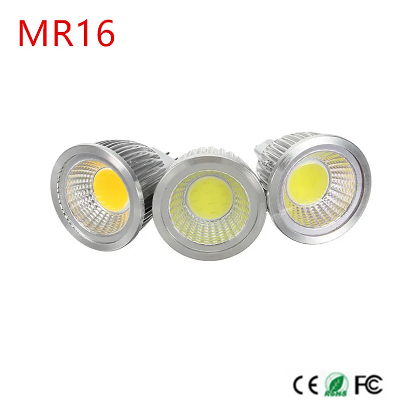 1PCS Super Bright 9W 12W 15W MR16 LED Bulb Lights AC85-265V/DC12V Dimmable Led COB Spotlights Warm/Cool White MR16 LED lamp