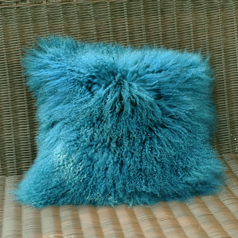 

Free Shipping CX-D-04D Home Decora Real Mongolian Lamb Fur Cushion Cover Case Pillow Cover~Drop Shipping